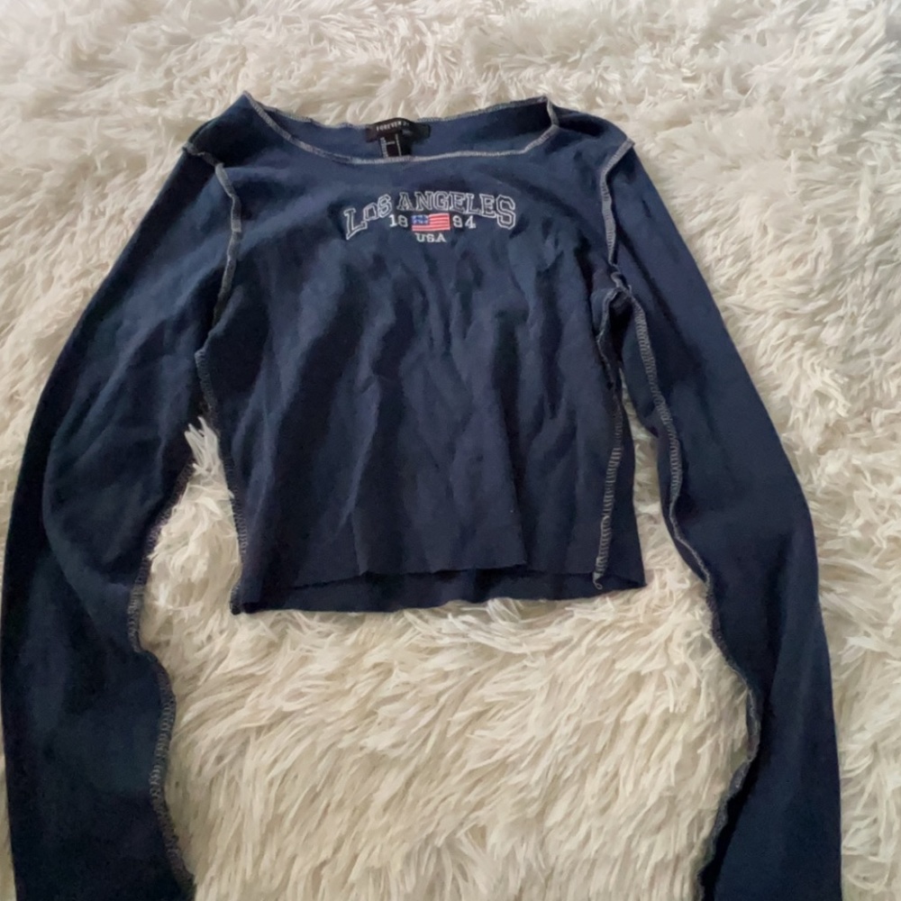 Los Angeles Navy Blue Crop Top